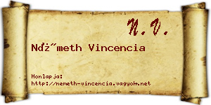 Németh Vincencia névjegykártya
